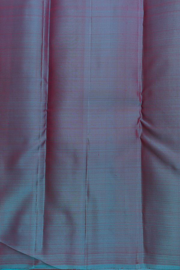 Kanchipuram Silk Saree In Hibiscus Red With Stripes Design