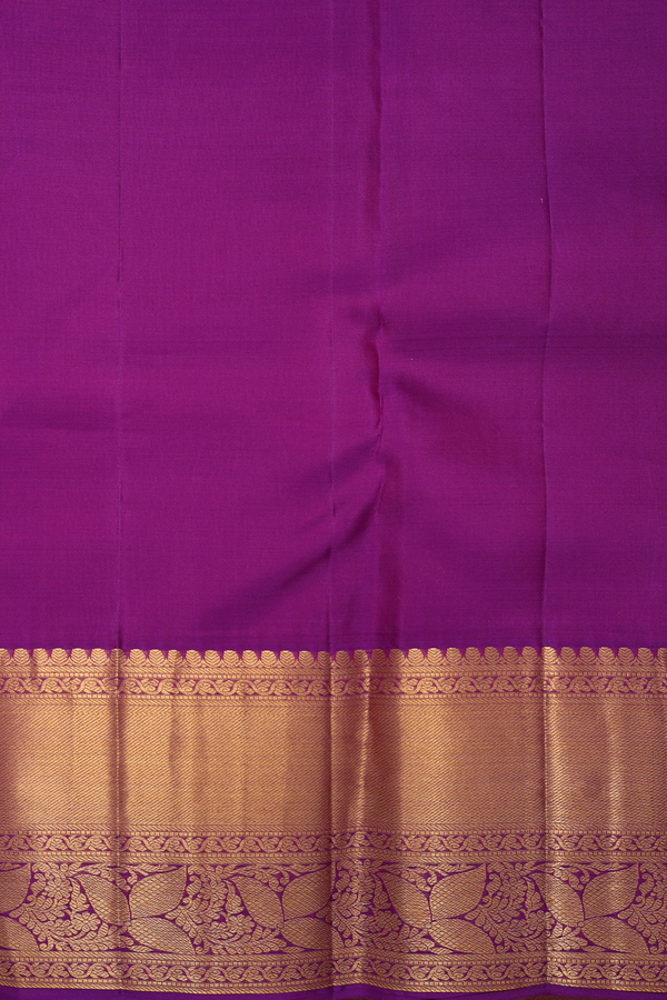 Kanchipuram Silk Saree In Honey Orange With Floral Design