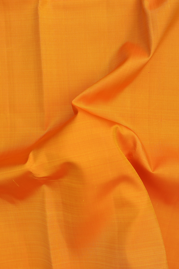 Kanchipuram Silk Saree In Honey Orange With Korvai Border