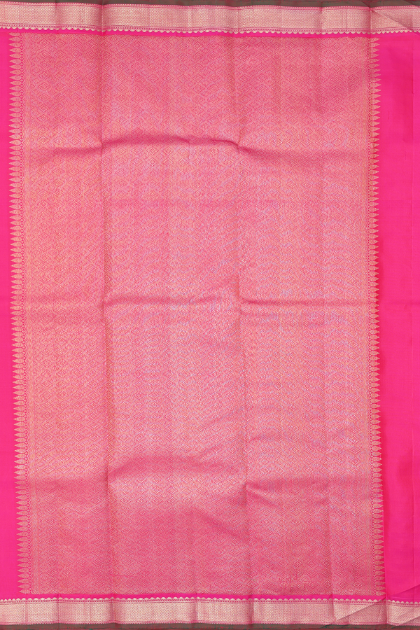 Kanchipuram Silk Saree In Honey Orange With Zari Buttas Buttas