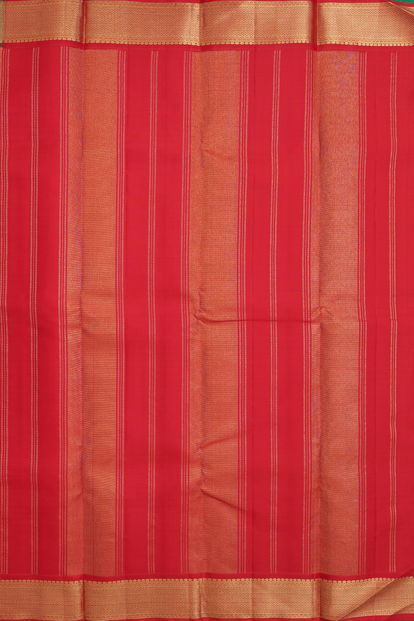 Kanchipuram Silk Saree In Honey Yellow With Checks Design