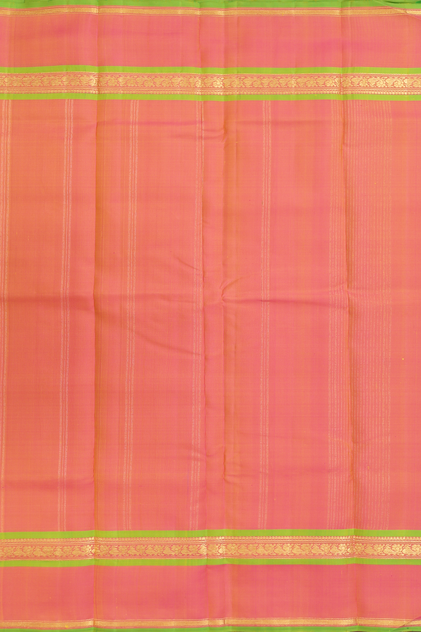 Kanchipuram Silk Saree In Honey Yellow With Contrast Border