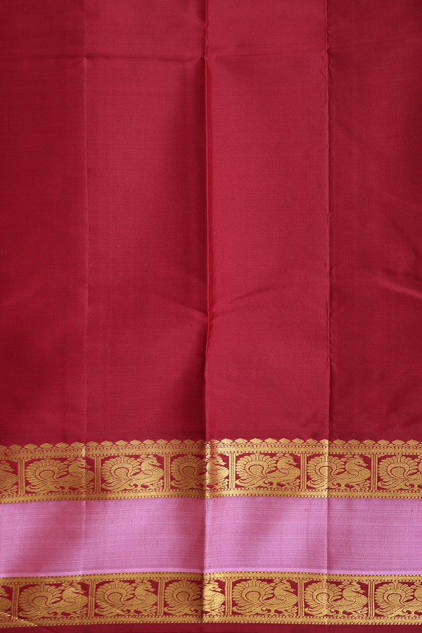 Kanchipuram Silk Saree In Honey Yellow With Contrast Border