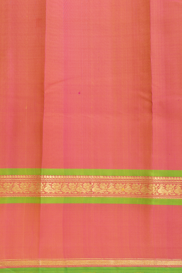 Kanchipuram Silk Saree In Honey Yellow With Contrast Border