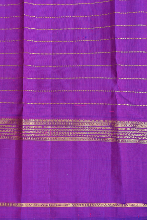 Kanchipuram Silk Saree In Honey Yellow With Stripes Design