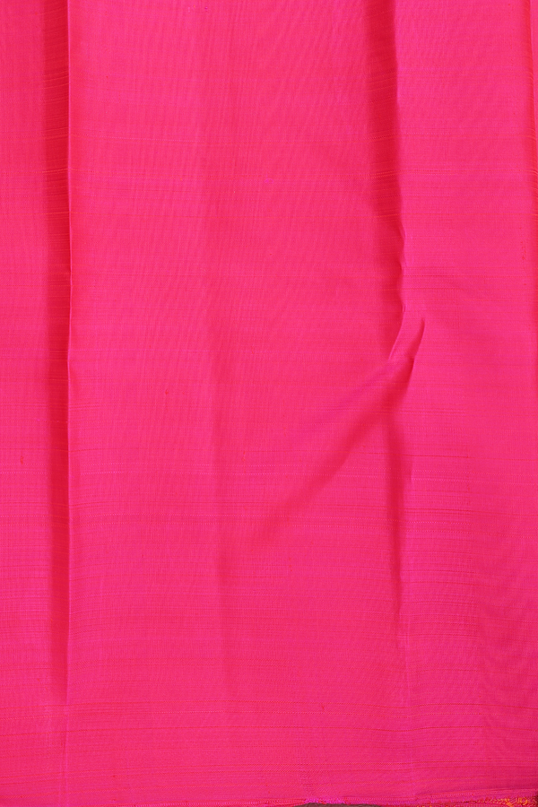 Kanchipuram Silk Saree In Hot Pink With Jacquard Pattern