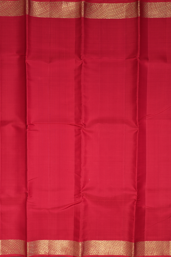 Kanchipuram Silk Saree In In Crimson Red With Zari Border