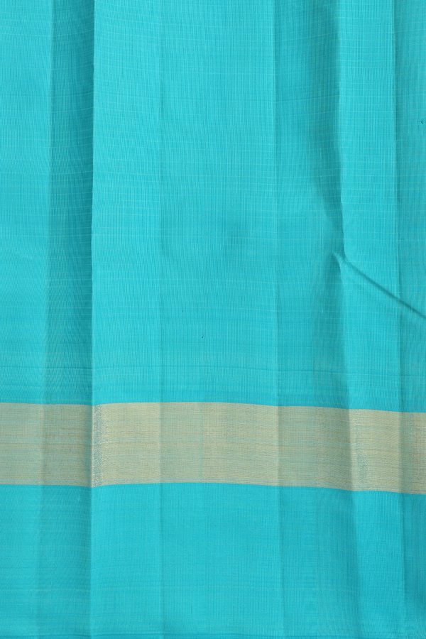 Kanchipuram Silk Saree In Indigo Blue With Checks Design