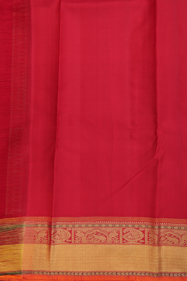 Kanchipuram Silk Saree In Indigo Blue With Checks Design