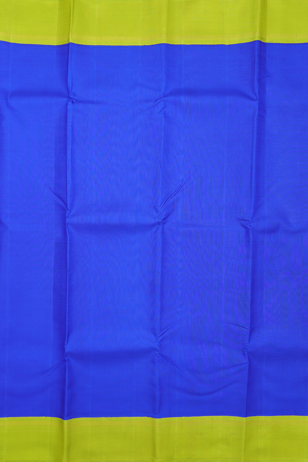 Kanchipuram Silk Saree In Indigo Blue With Contrast Border