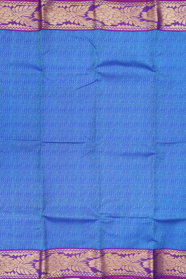 Kanchipuram Silk Saree In Blue With Jacquard Pattern