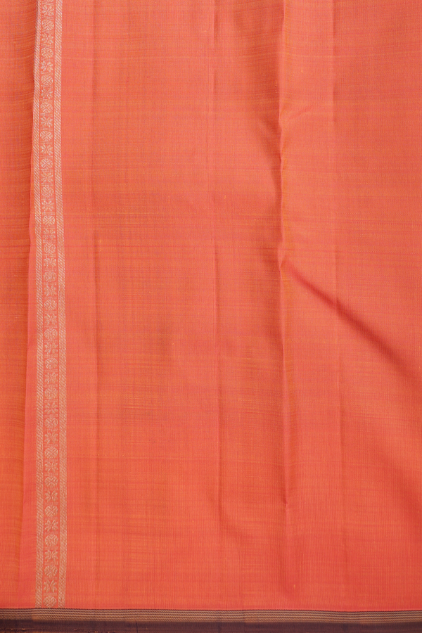 Kanchipuram Silk Saree In Indigo Blue With Zari Buttas