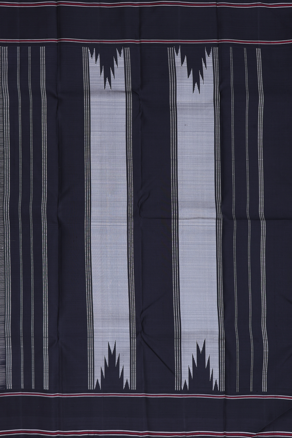 Kanchipuram Silk Saree In Beige With Checks Design