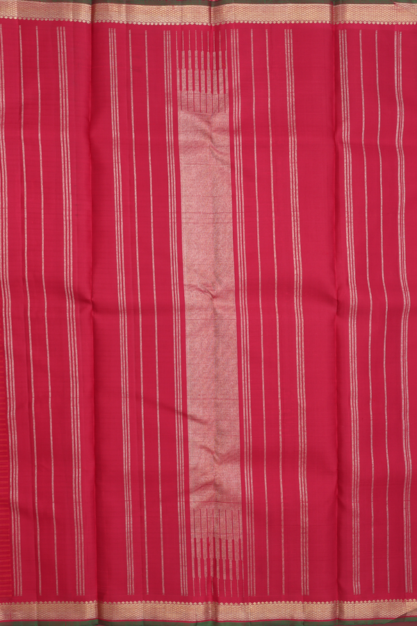 Kanchipuram Silk Saree In Red With Checks Design