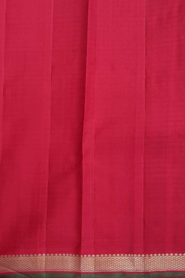 Kanchipuram Silk Saree In Red With Checks Design