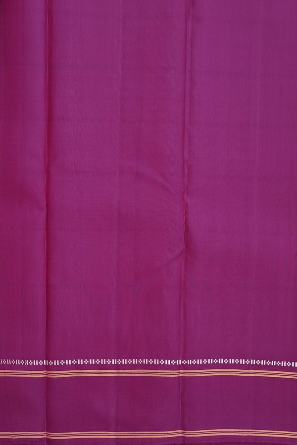 Kanchipuram Silk Saree In Ivory With Checks Design