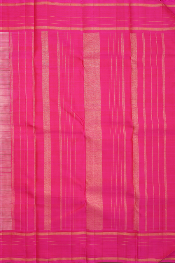 Kanchipuram Silk Saree In Ivory With Checks Design