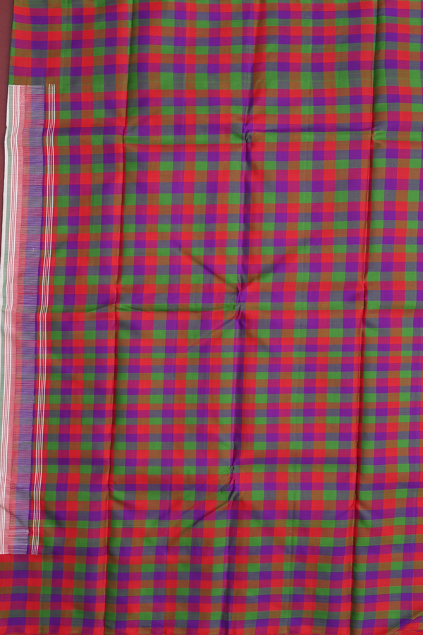 Kanchipuram Silk Saree In Ivory With Contrast Border