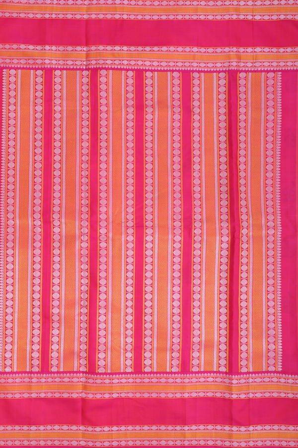 Kanchipuram Silk Saree In Ivory With Fish Hand Painted Desig