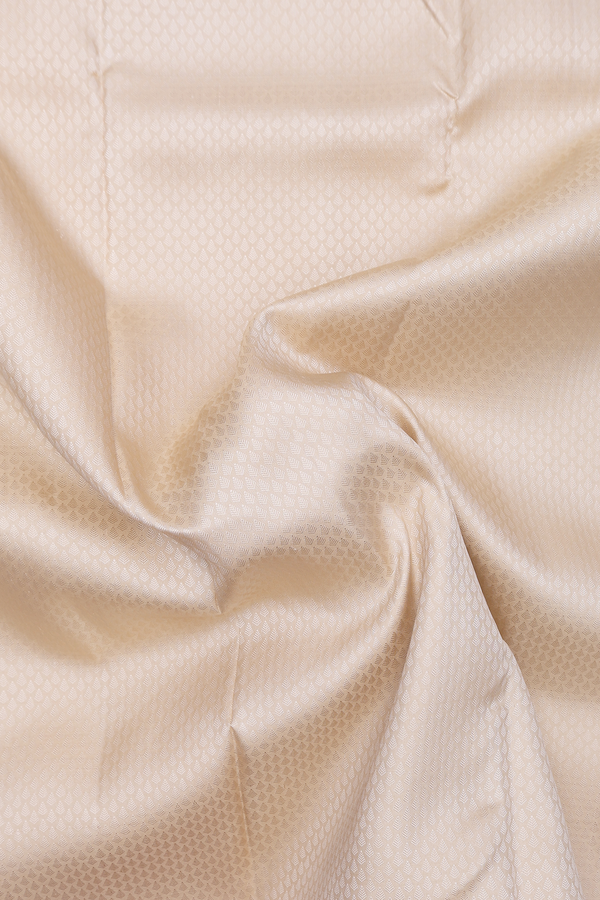 Kanchipuram Silk Saree In Ivory With Jacquard Pattern