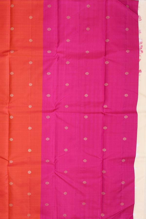 Kanchipuram Silk Saree In Ivory With Malli Moggu Buttas