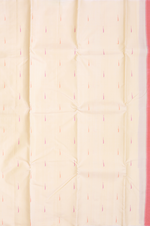 Kanchipuram Silk Saree In Ivory With Malli Moggu Buttas