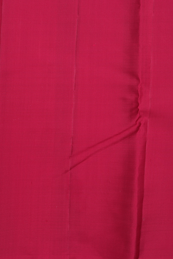 Kanchipuram Silk Saree In Ivory With Parrot Buttas