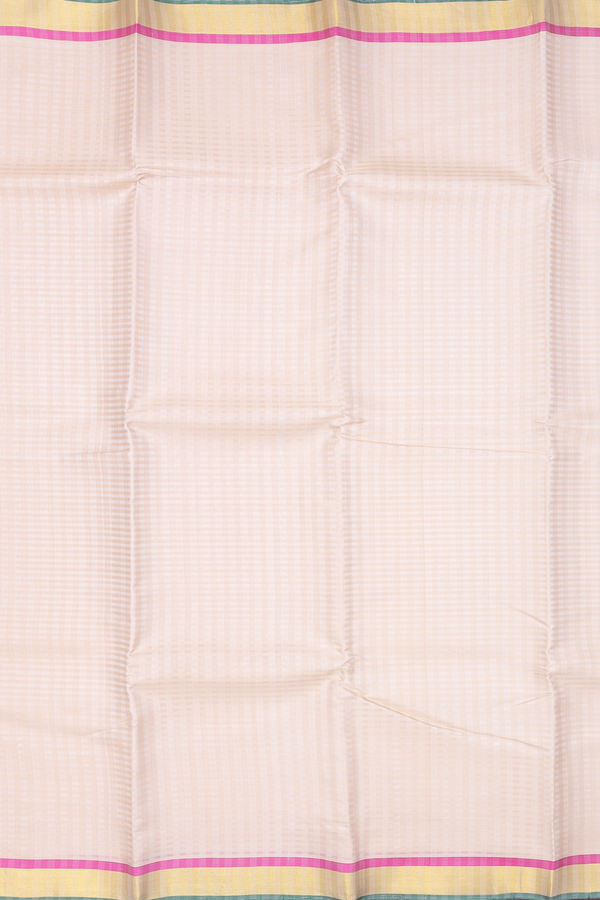 Kanchipuram Silk Saree In Ivory With Self Checks Design