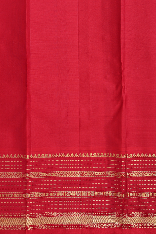 Kanchipuram Silk Saree In Ivory With Stripes Design