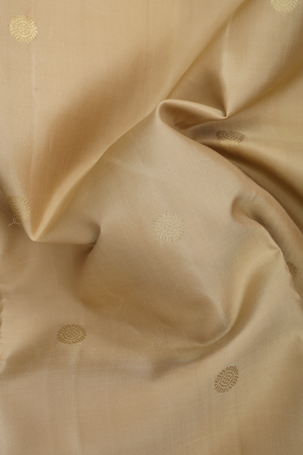 Kanchipuram Silk Saree In Khaki With Chakram Buttas