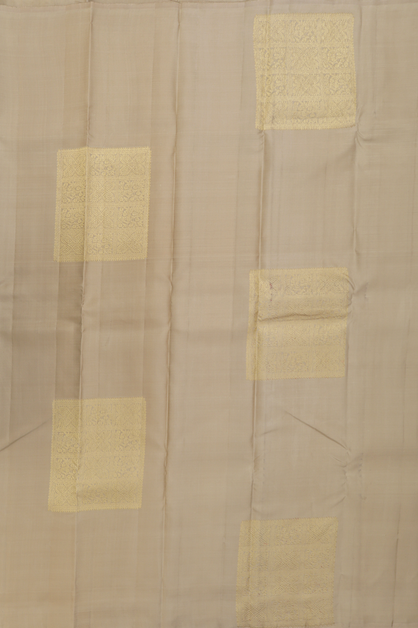 Kanchipuram Silk Saree In Khaki With Mandala Design