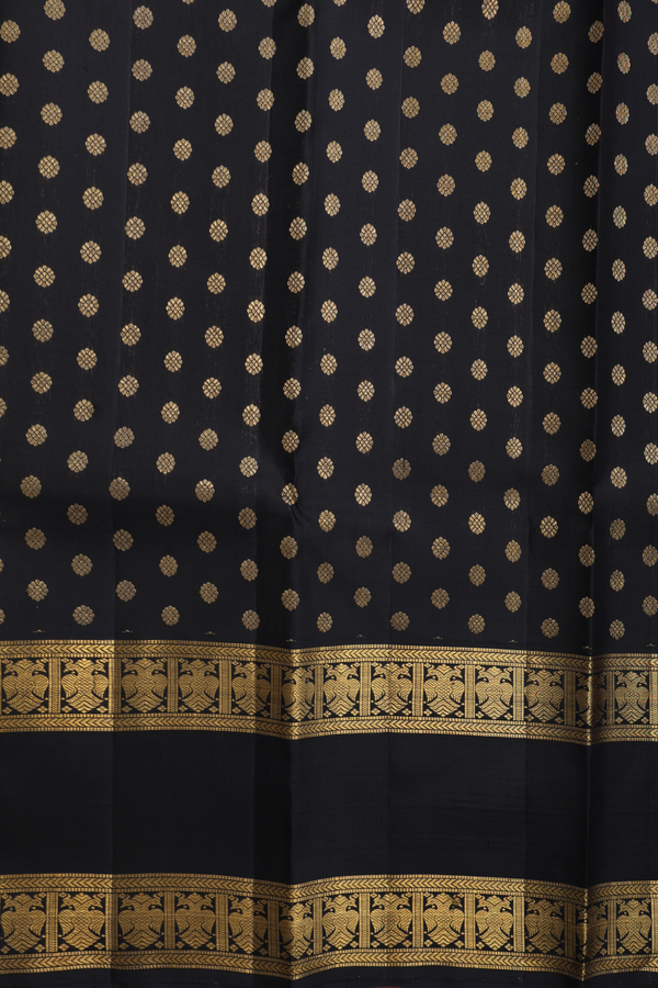 Kanchipuram Silk Saree In Khaki With Zari Buttas