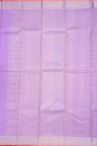 Kanchipuram Silk Saree In Lavender Along Checks With Buttas