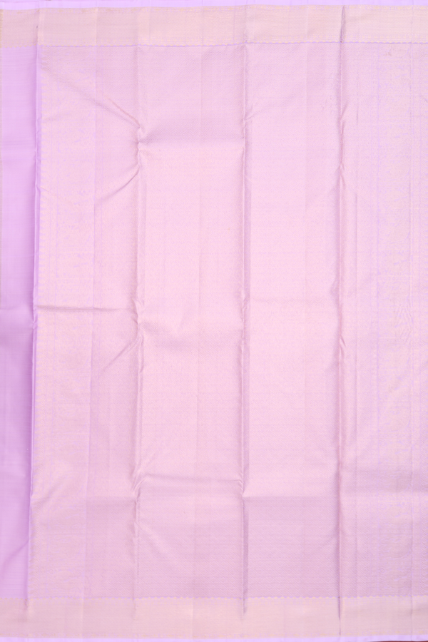 Kanchipuram Silk Saree In Lavender Along Stripes With Buttas