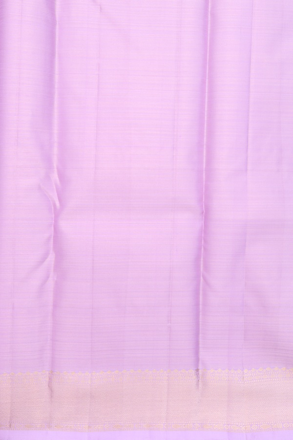 Kanchipuram Silk Saree In Lavender Along Stripes With Buttas