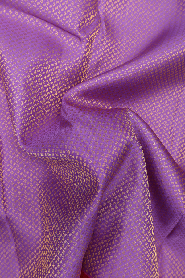 Kanchipuram Silk Saree In Lavender With Brocade Design