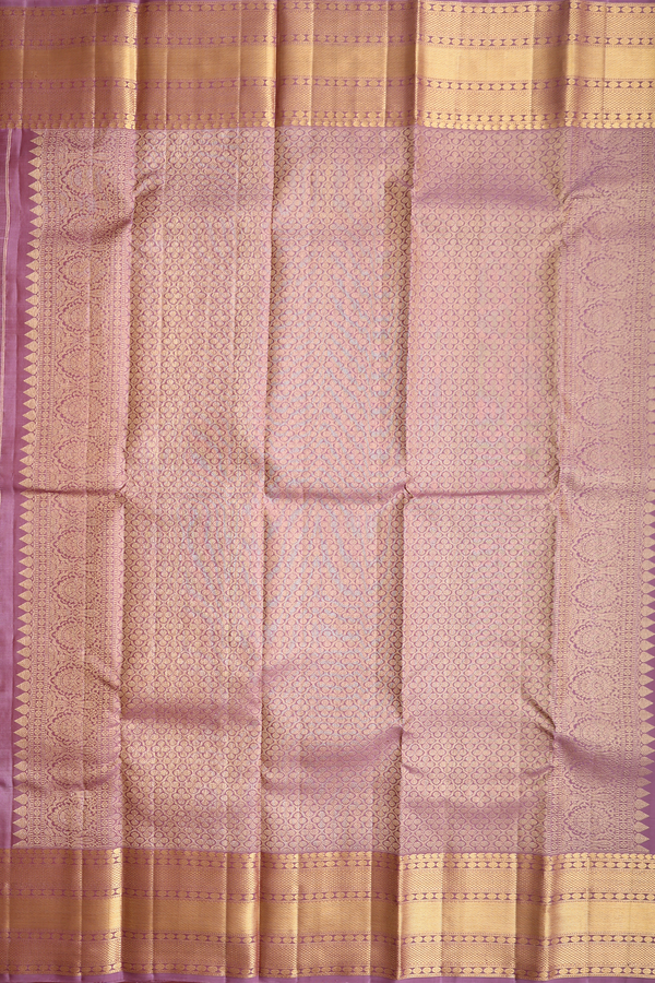 Kanchipuram Silk Saree In Lavender With Brocade Design