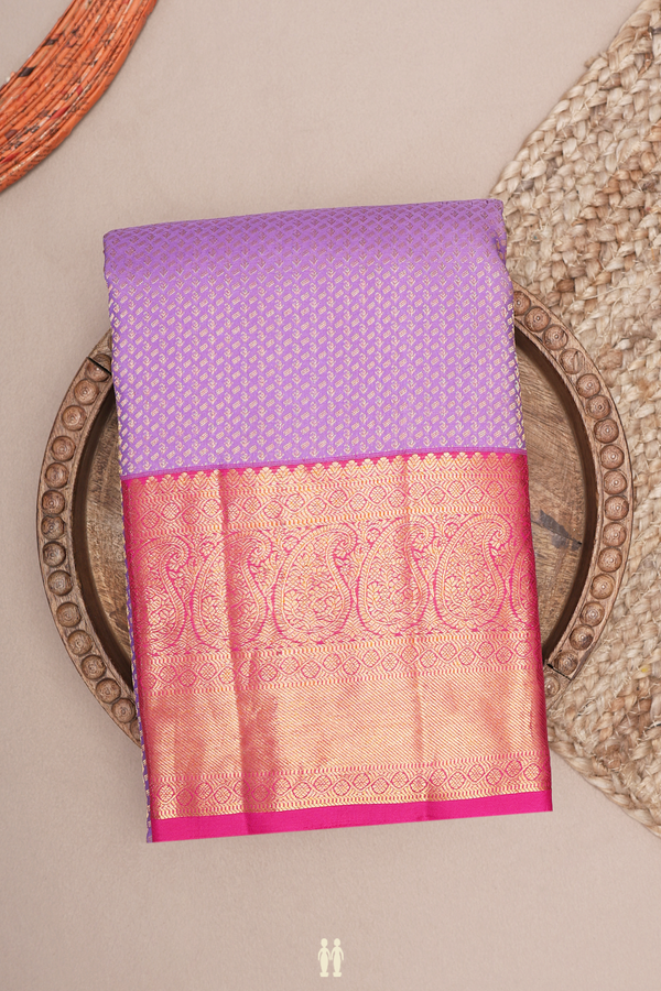 Kanchipuram Silk Saree In Lavender With Brocade Design