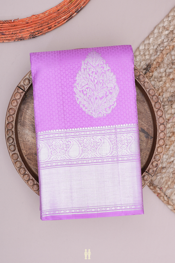 Kanchipuram Silk Saree In Lavender With Jacquard Pattern