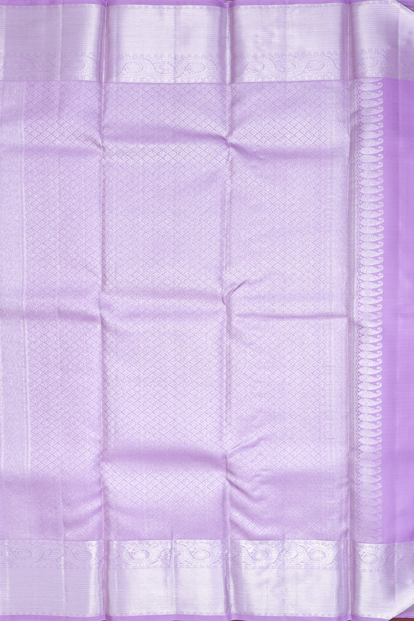 Kanchipuram Silk Saree In Lavender With Jacquard Pattern