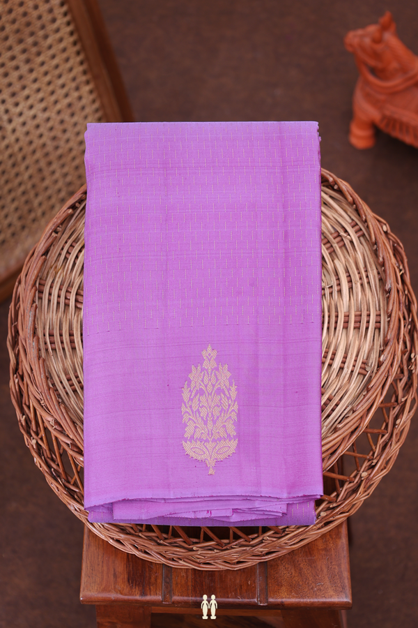 Kanchipuram Silk Saree In Lavender With Stripes Design