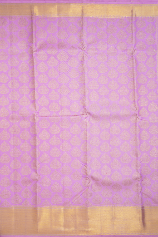 Kanchipuram Silk Saree In Lavender With Thilagam Buttas
