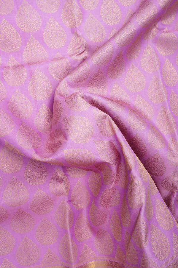 Kanchipuram Silk Saree In Lavender With Thilagam Buttas