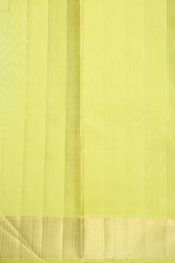 Kanchipuram Silk Saree In Lemon Yellow With Iruthalai Pakshi