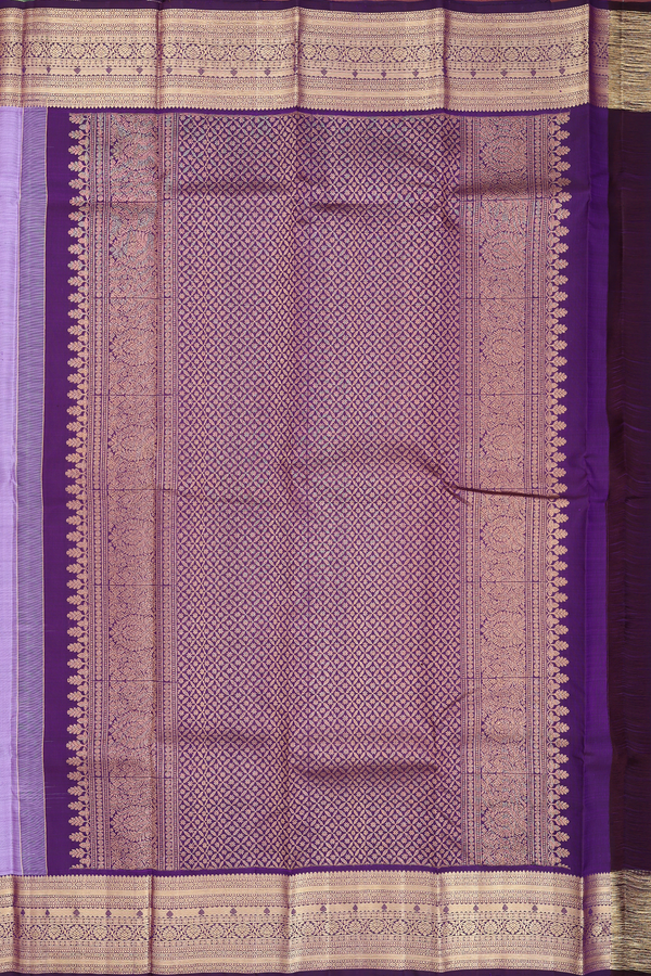 Kanchipuram Silk Saree In Light Purple With Floral Buttas