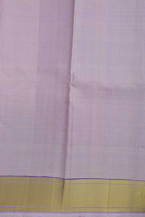 Kanchipuram Silk Saree In Light Purple With Threadwork Design