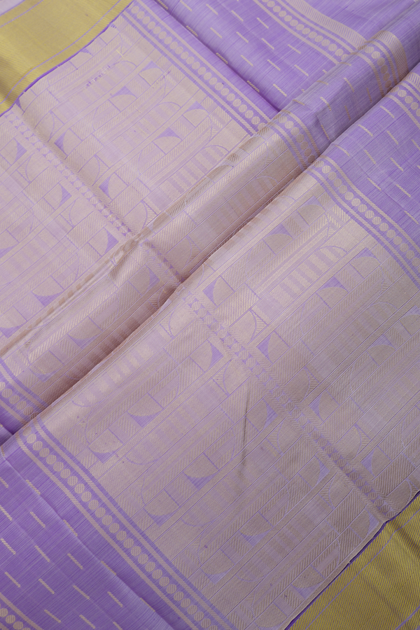 Kanchipuram Silk Saree In Light Purple With Threadwork Design