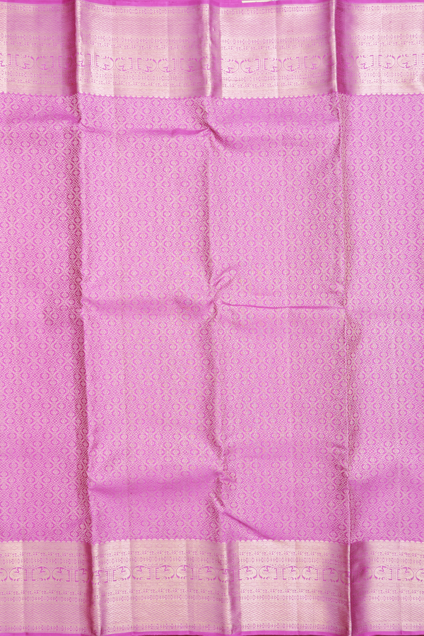 Kanchipuram Silk Saree In Lilac Pink With Brocade Design