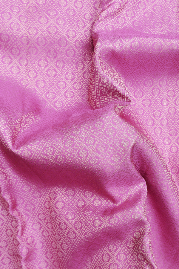 Kanchipuram Silk Saree In Lilac Pink With Brocade Design