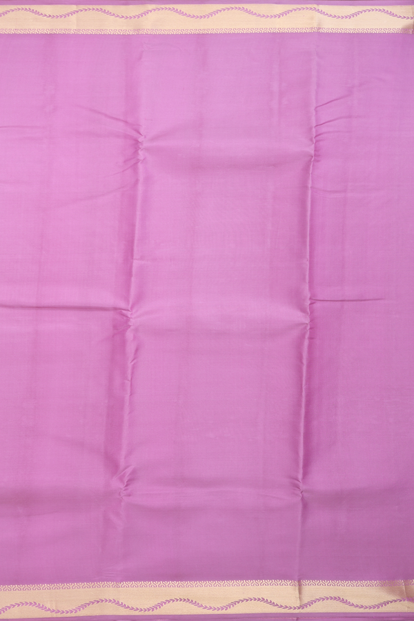 Kanchipuram Silk Saree In Lilac Purple With Zari Border